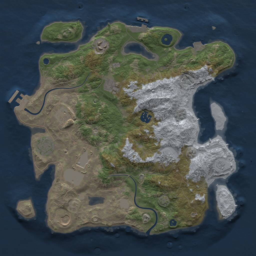 Rust Map: Procedural Map, Size: 3500, Seed: 228483, 15 Monuments