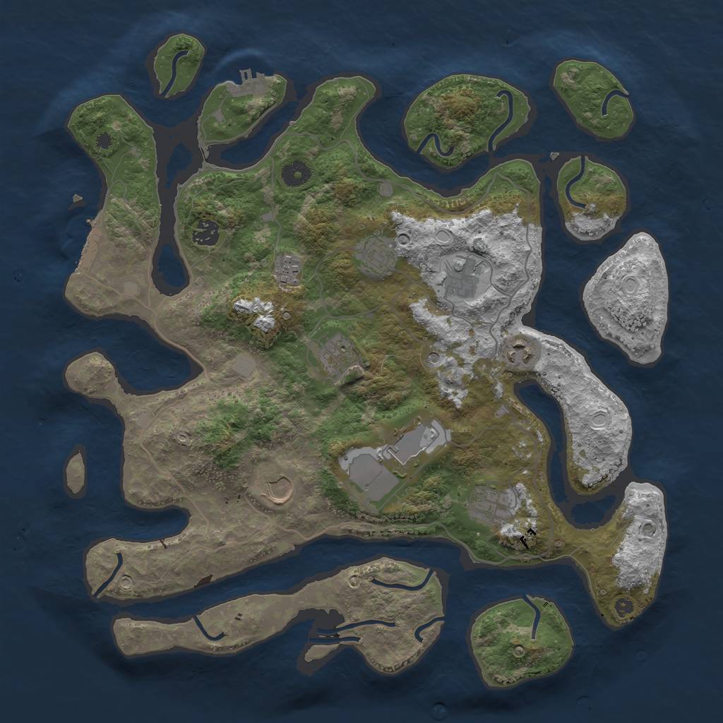 Rust Map: Procedural Map, Size: 4000, Seed: 565472, 17 Monuments