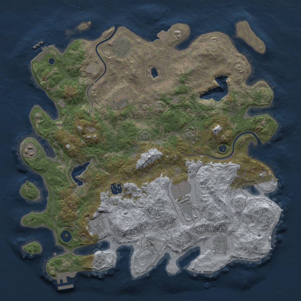 Rust Map: Procedural Map, Size: 4000, Seed: 20493, 15 Monuments