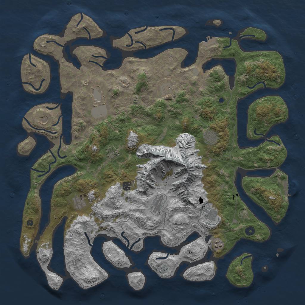 Rust Map: Procedural Map, Size: 5000, Seed: 12523652, 19 Monuments