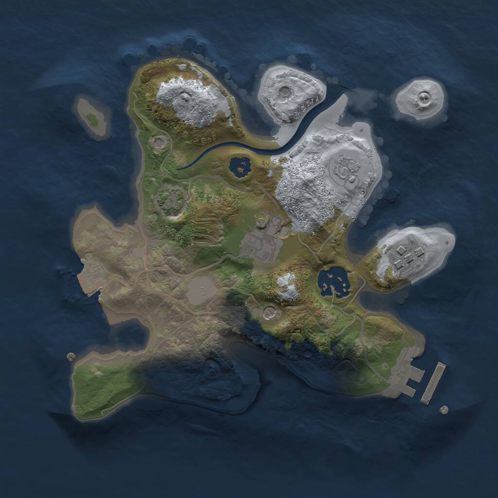 Rust Map: Procedural Map, Size: 2300, Seed: 42069, 8 Monuments