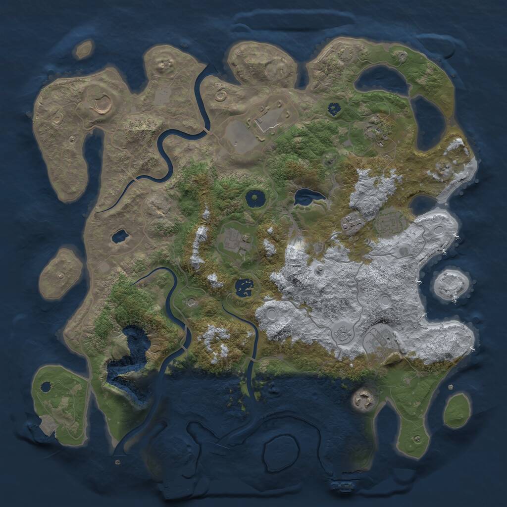 Rust Map: Procedural Map, Size: 4000, Seed: 386766, 15 Monuments