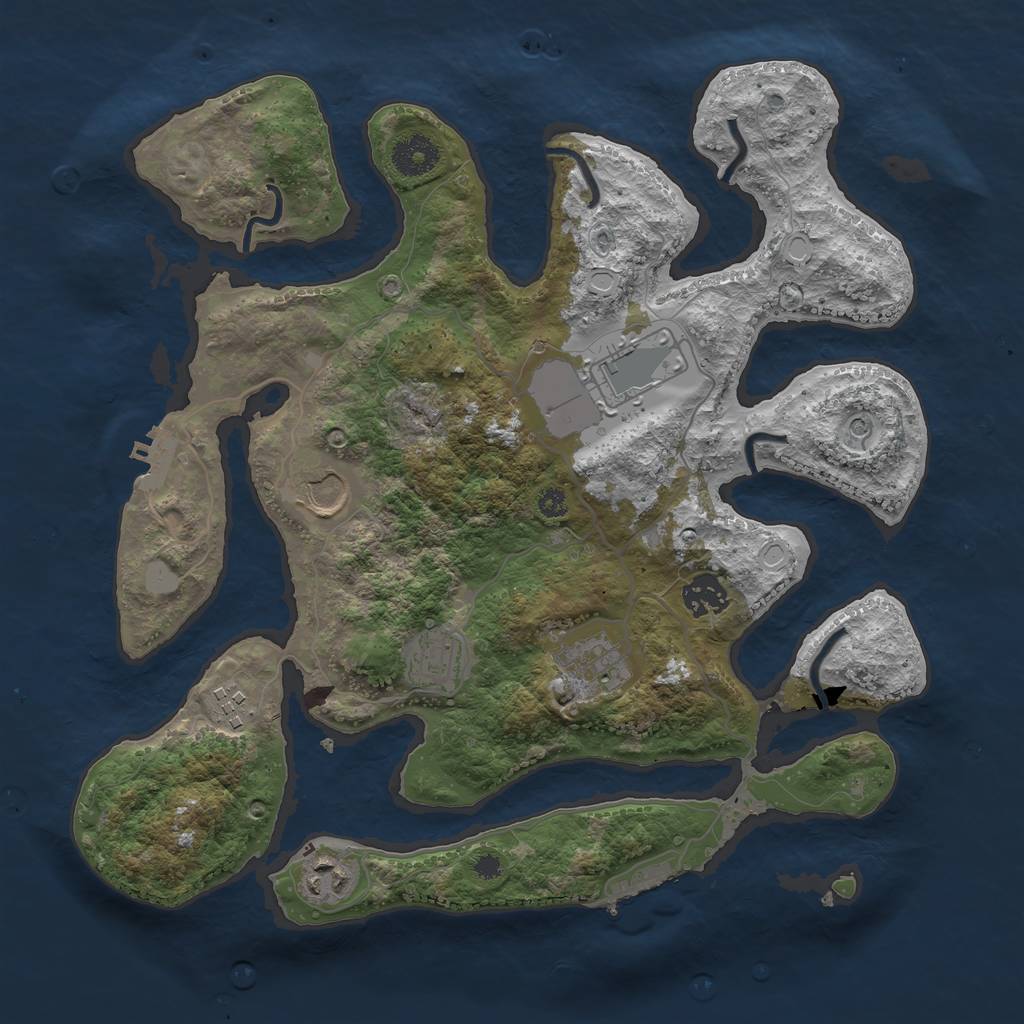 Rust Map: Procedural Map, Size: 3500, Seed: 53427964, 15 Monuments