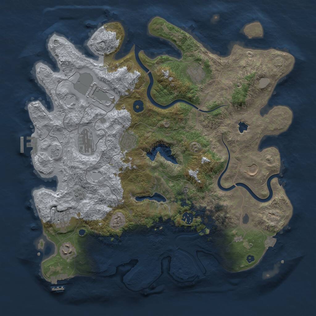 Rust Map: Procedural Map, Size: 4000, Seed: 492698, 15 Monuments