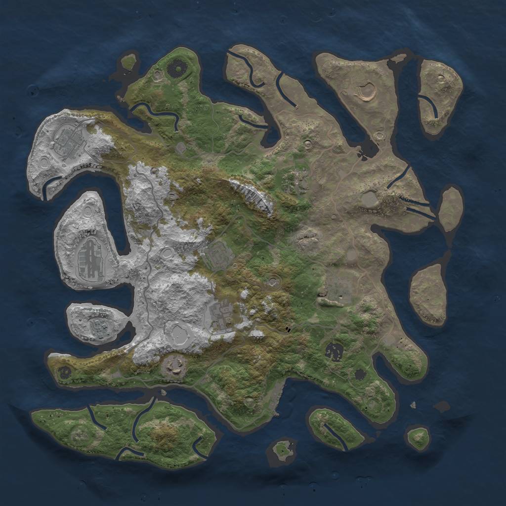 Rust Map: Procedural Map, Size: 4000, Seed: 110263, 17 Monuments