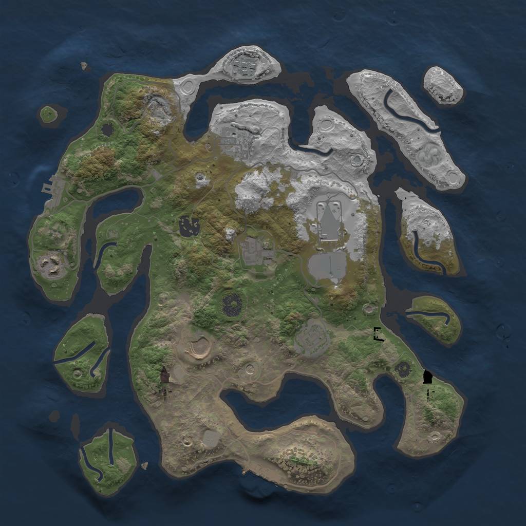 Rust Map: Procedural Map, Size: 3550, Seed: 446504, 16 Monuments