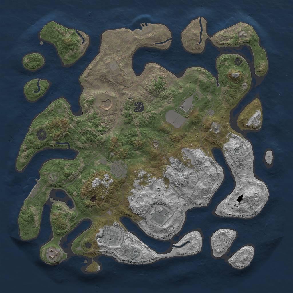 Rust Map: Procedural Map, Size: 4000, Seed: 997706, 17 Monuments