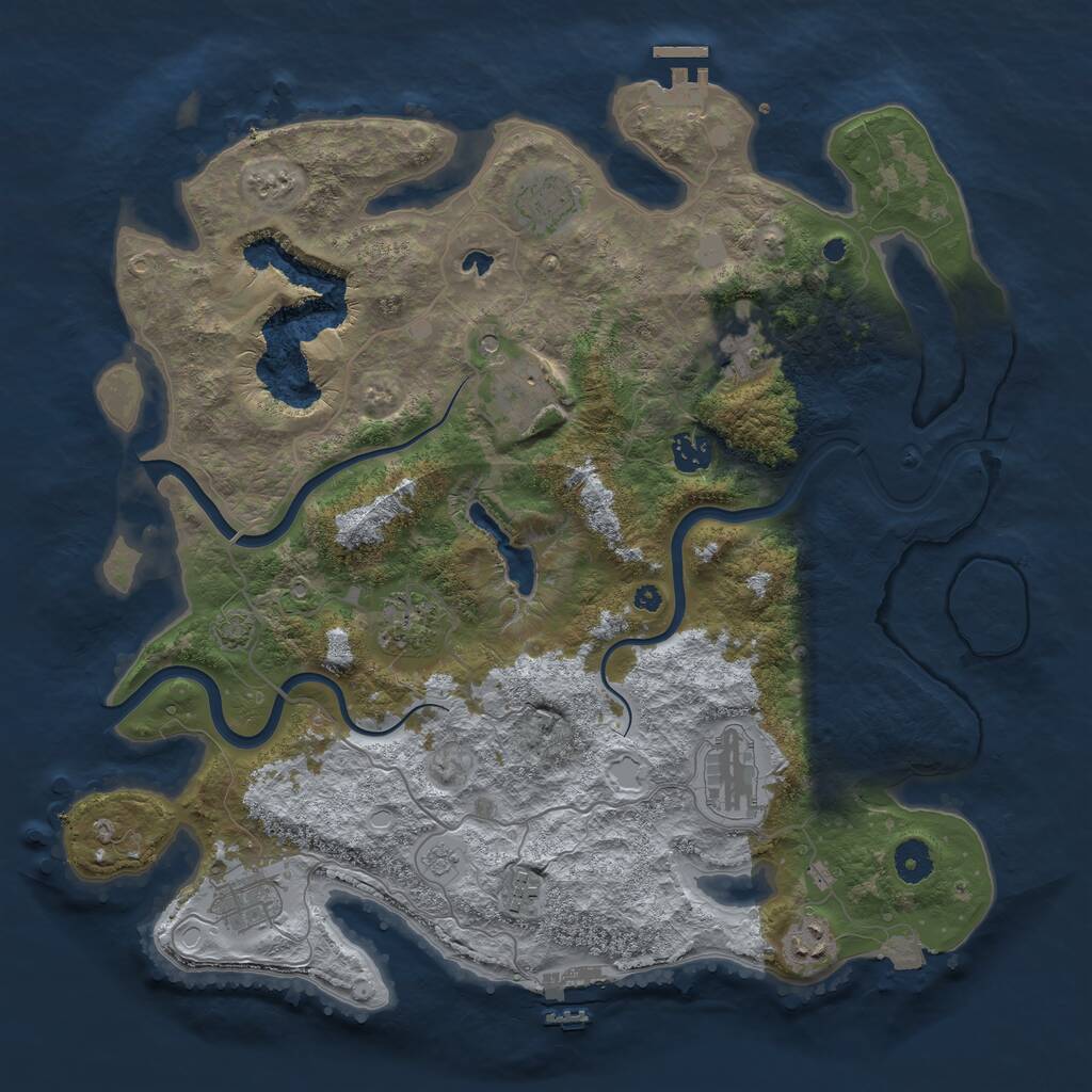 Rust Map: Procedural Map, Size: 4000, Seed: 608338, 15 Monuments