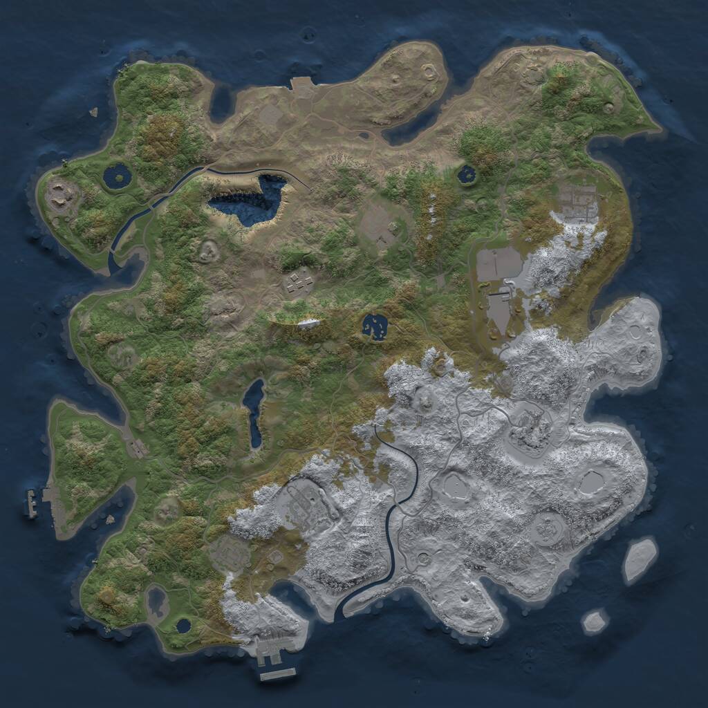 Rust Map: Procedural Map, Size: 4000, Seed: 62590, 15 Monuments