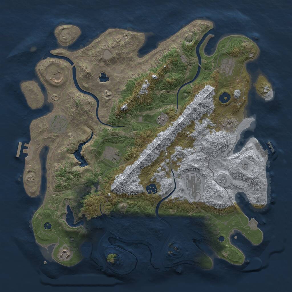 Rust Map: Procedural Map, Size: 4000, Seed: 454640, 14 Monuments