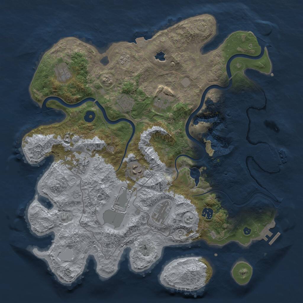 Rust Map: Procedural Map, Size: 4000, Seed: 728543, 15 Monuments