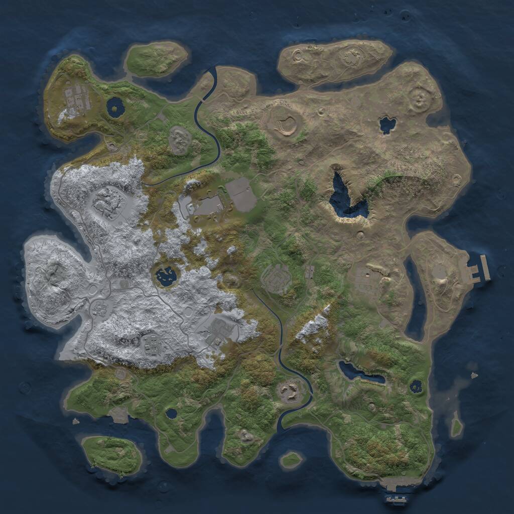 Rust Map: Procedural Map, Size: 4000, Seed: 248555, 15 Monuments