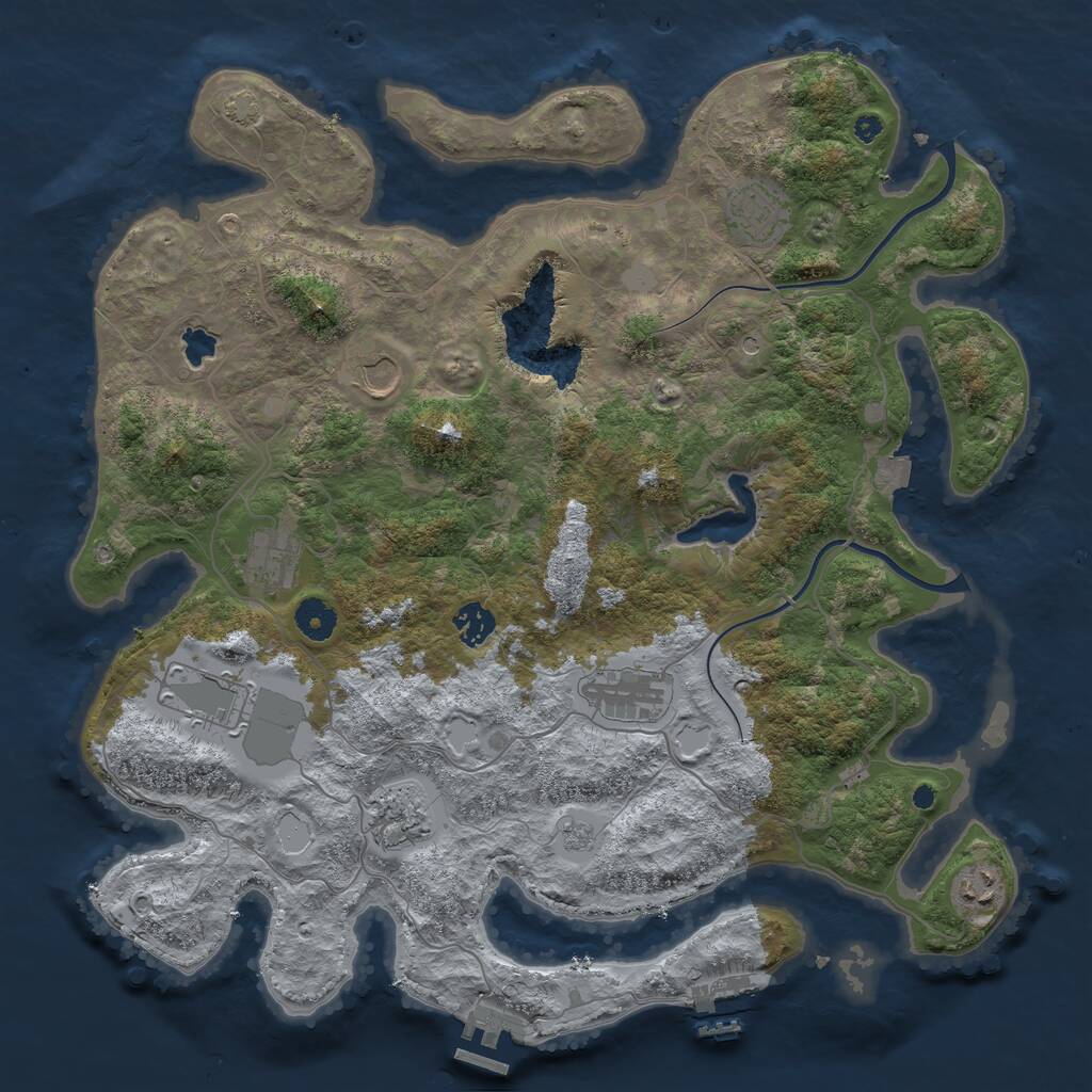 Rust Map: Procedural Map, Size: 4000, Seed: 796873, 14 Monuments