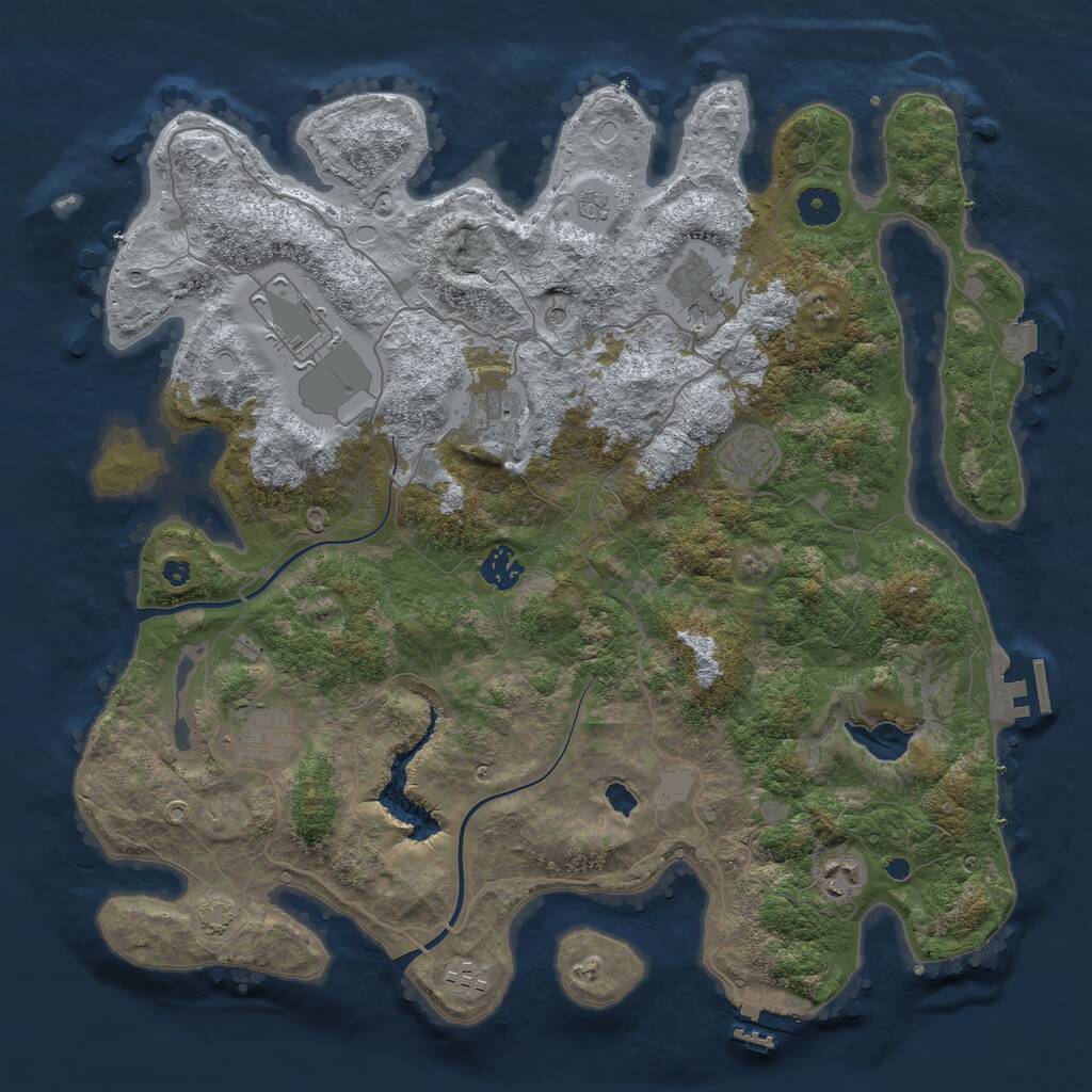 Rust Map: Procedural Map, Size: 4000, Seed: 147445, 14 Monuments