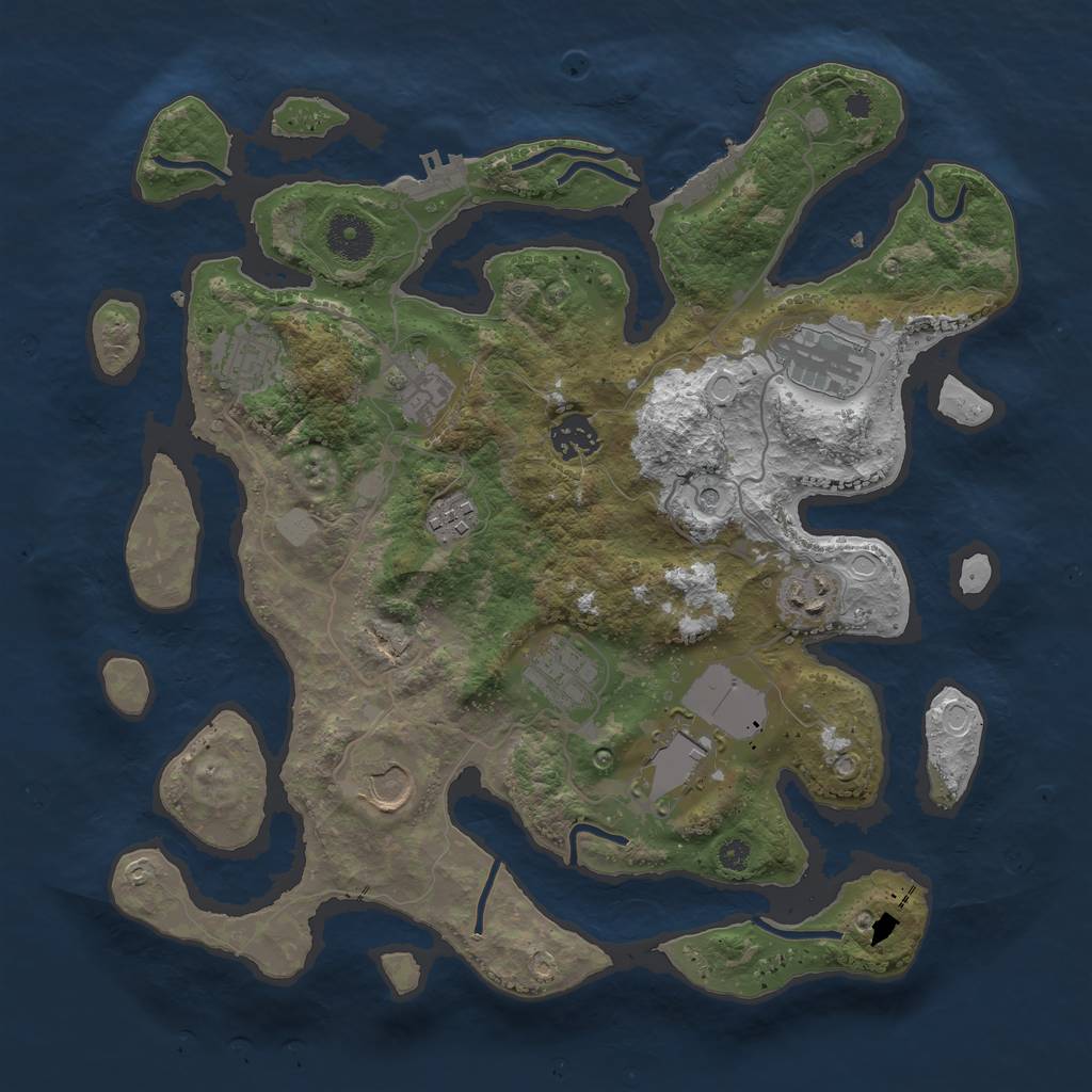 Rust Map: Procedural Map, Size: 3550, Seed: 686957, 17 Monuments