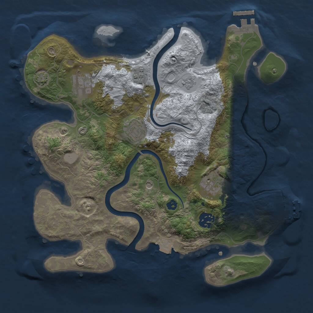 Rust Map: Procedural Map, Size: 3000, Seed: 478, 11 Monuments