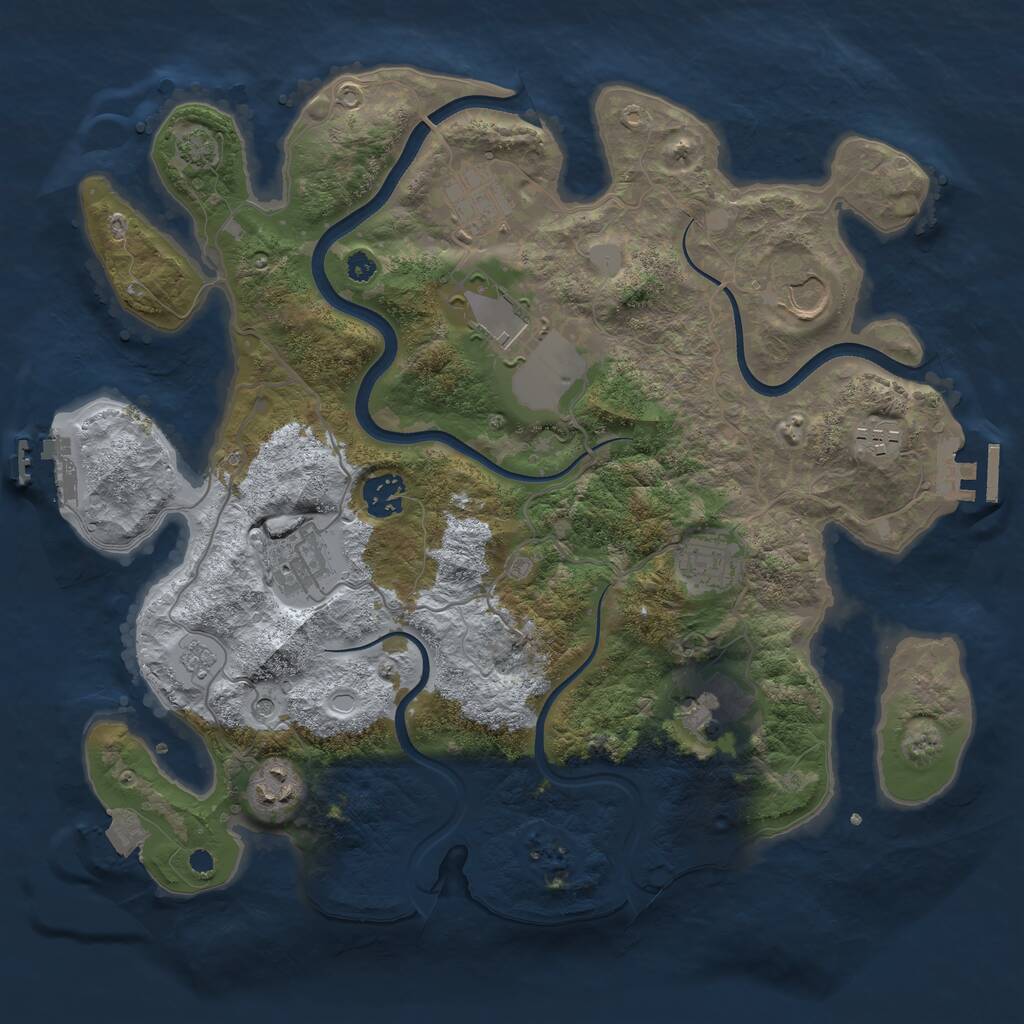 Rust Map: Procedural Map, Size: 3550, Seed: 470599, 15 Monuments