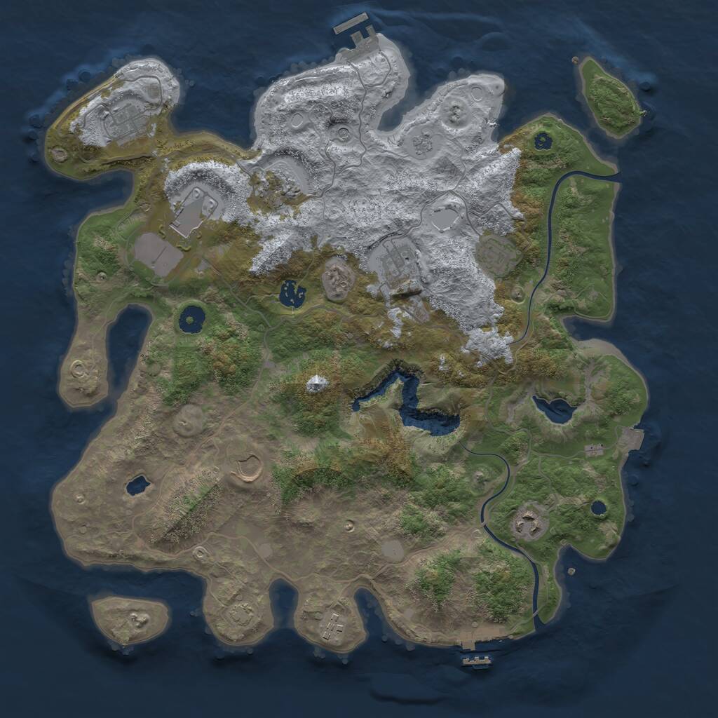 Rust Map: Procedural Map, Size: 4000, Seed: 837481887, 15 Monuments
