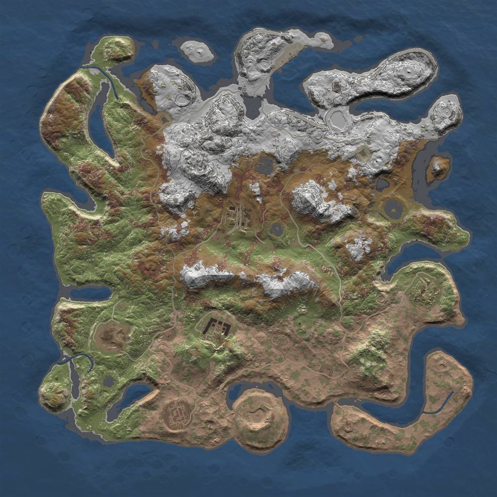 Rust Map: Procedural Map, Size: 4000, Seed: 5478254, 12 Monuments