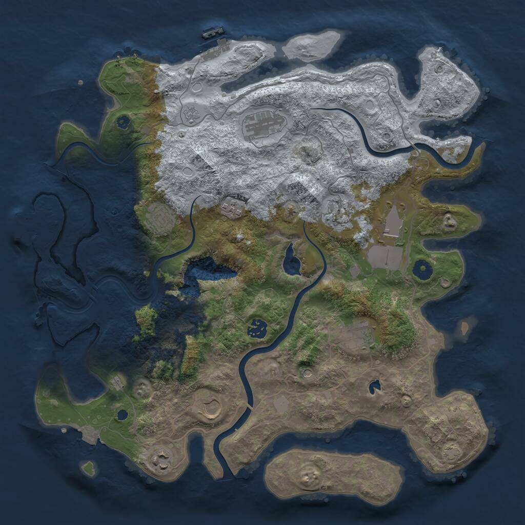 Rust Map: Procedural Map, Size: 4000, Seed: 5478254, 15 Monuments