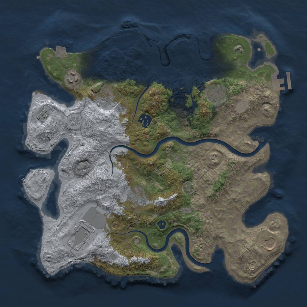 Rust Map: Procedural Map, Size: 3550, Seed: 642178, 14 Monuments