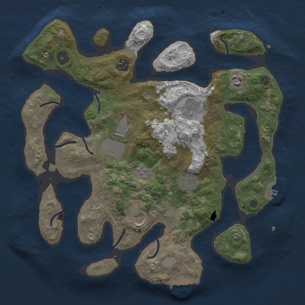 Rust Map: Procedural Map, Size: 3550, Seed: 312080, 15 Monuments