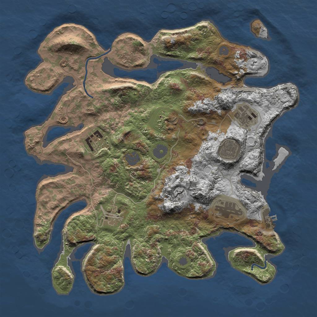 Rust Map: Procedural Map, Size: 3400, Seed: 971015, 12 Monuments