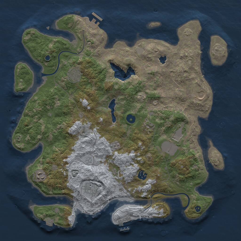 Rust Map: Procedural Map, Size: 4000, Seed: 114908, 14 Monuments