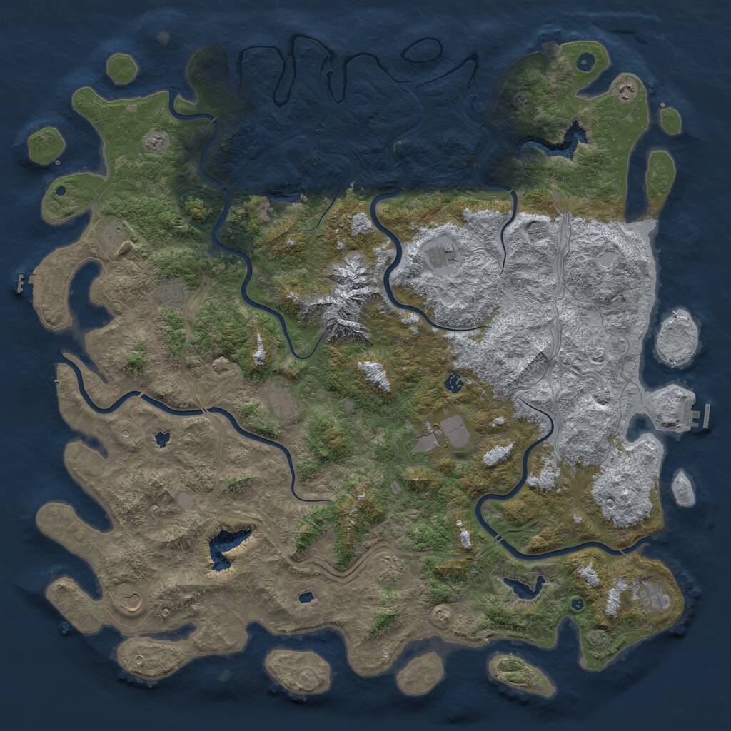 Rust Map: Procedural Map, Size: 6000, Seed: 6752, 17 Monuments