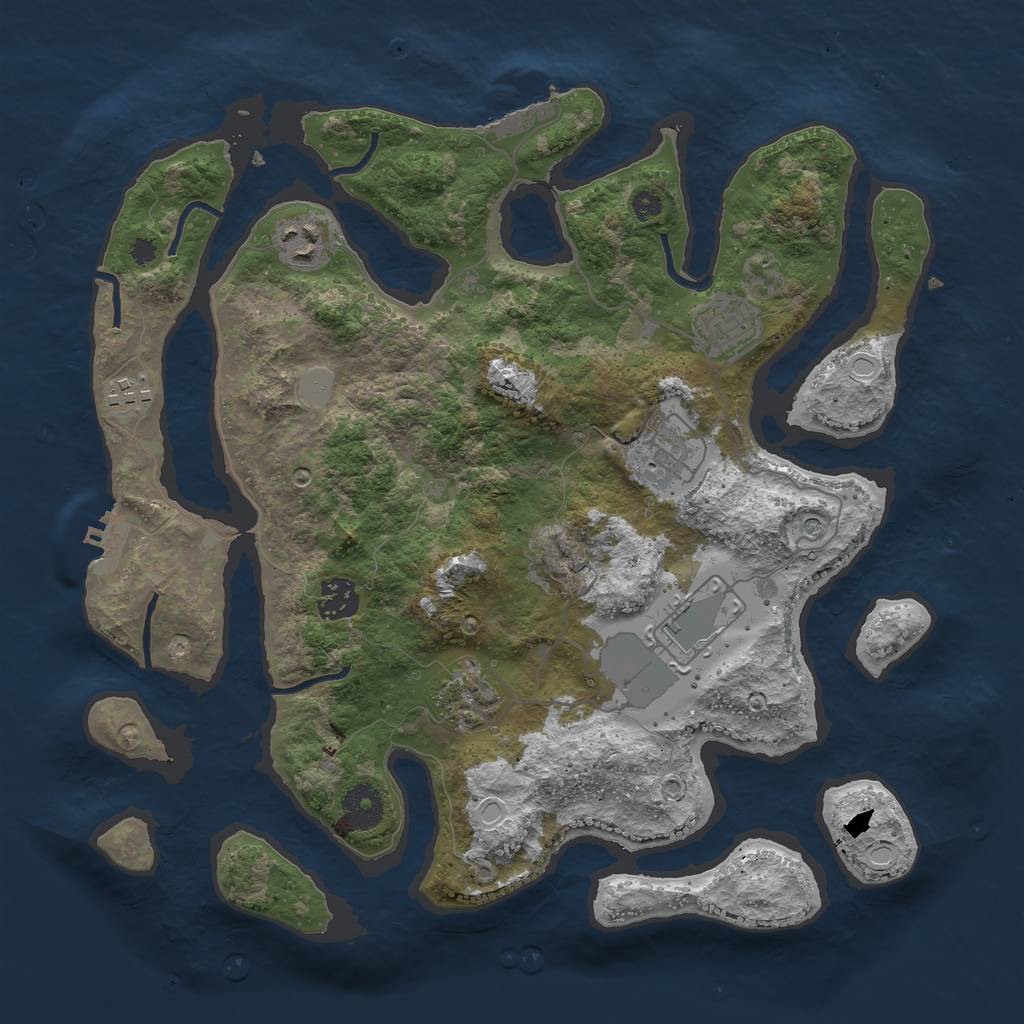 Rust Map: Procedural Map, Size: 3550, Seed: 924700, 15 Monuments