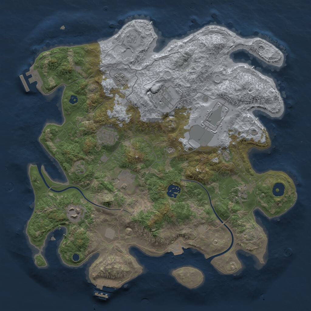 Rust Map: Procedural Map, Size: 3550, Seed: 158626, 14 Monuments