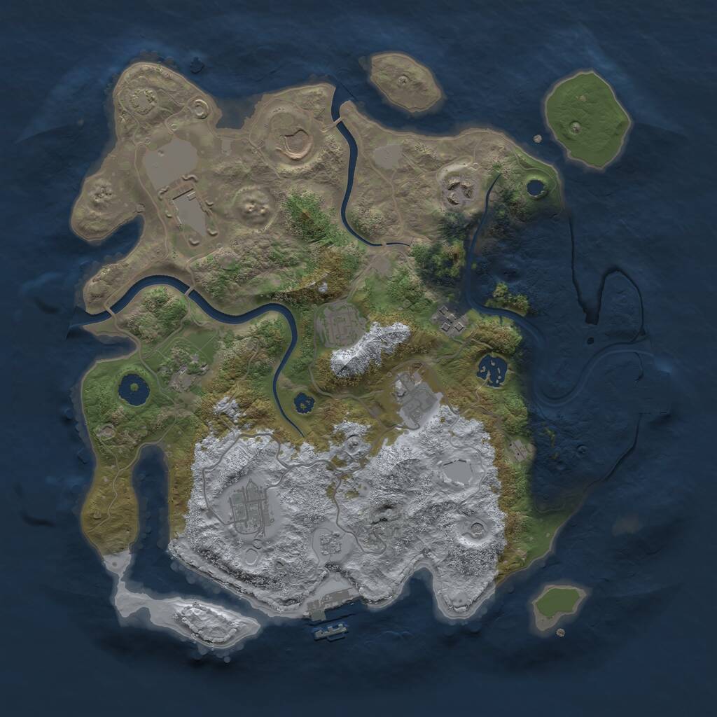 Rust Map: Procedural Map, Size: 3550, Seed: 154971, 15 Monuments