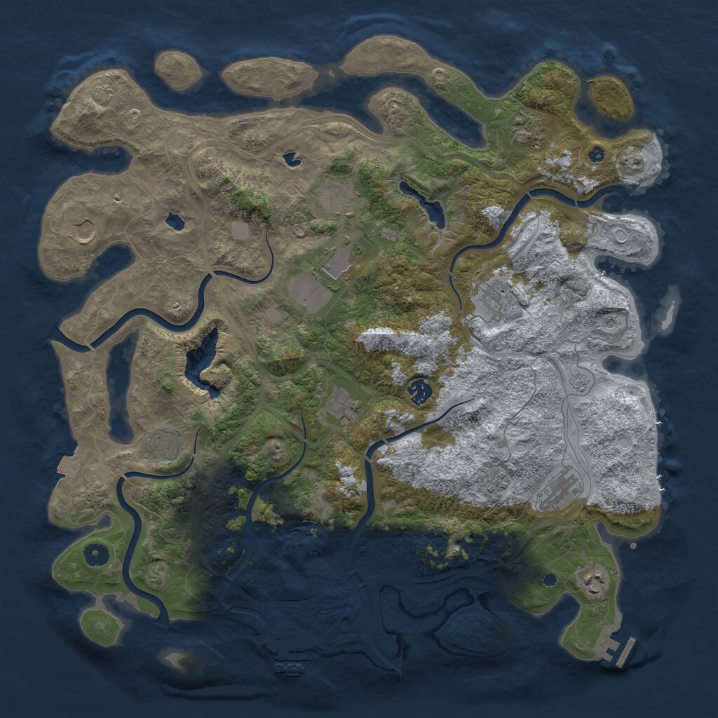 Rust Map: Procedural Map, Size: 4500, Seed: 220364124, 17 Monuments