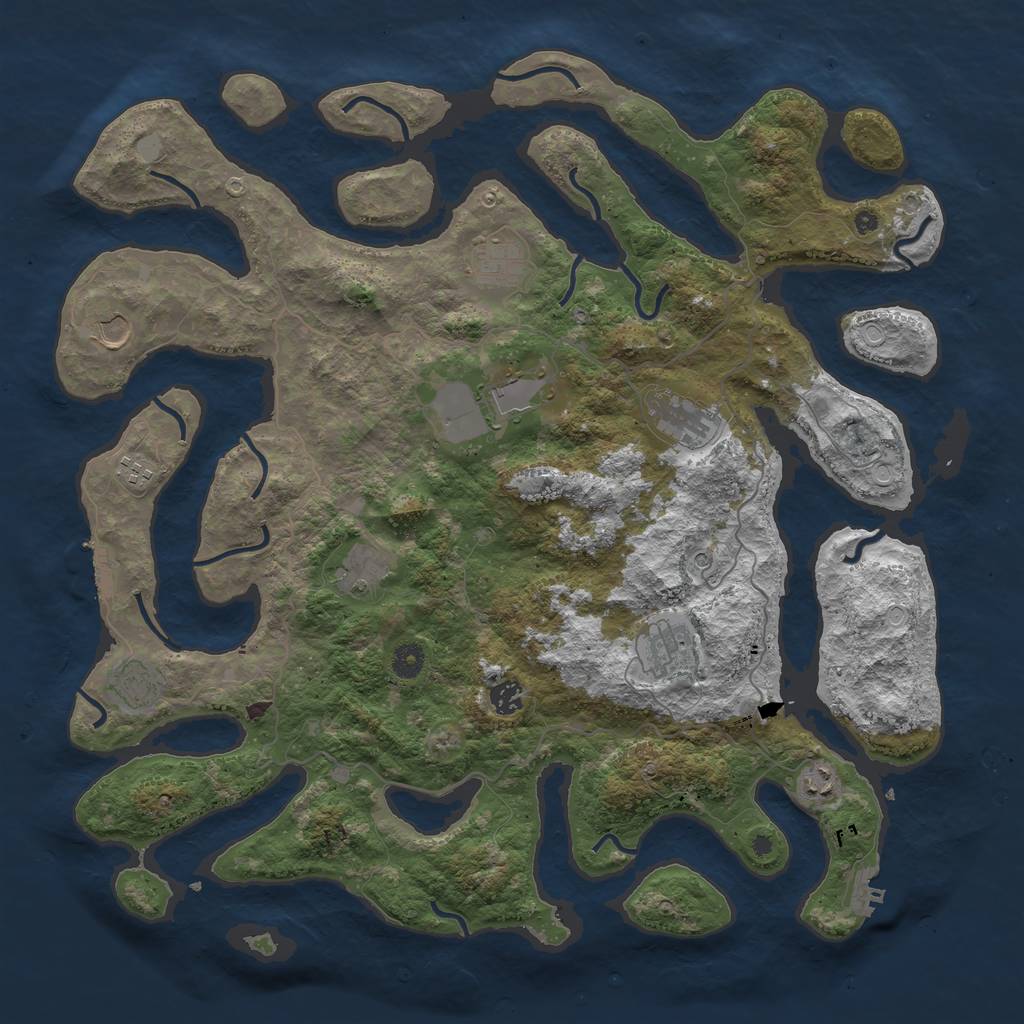 Rust Map: Procedural Map, Size: 4500, Seed: 220364124, 18 Monuments