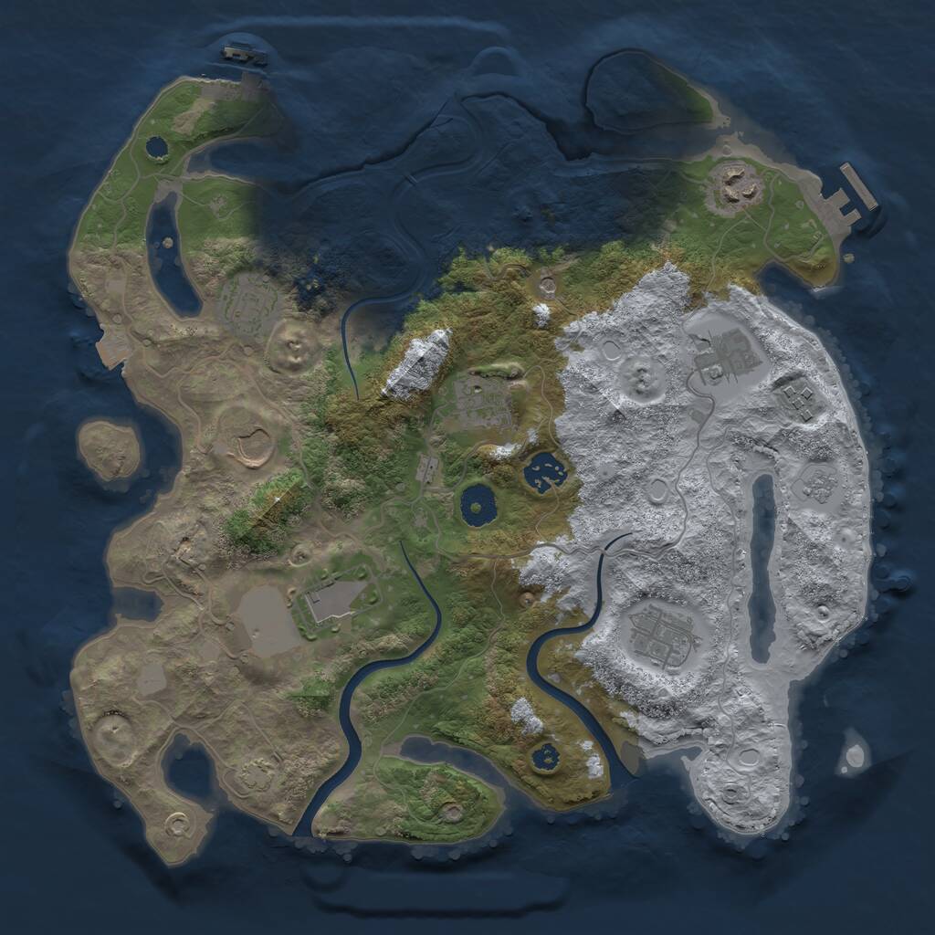 Rust Map: Procedural Map, Size: 3550, Seed: 789115, 15 Monuments