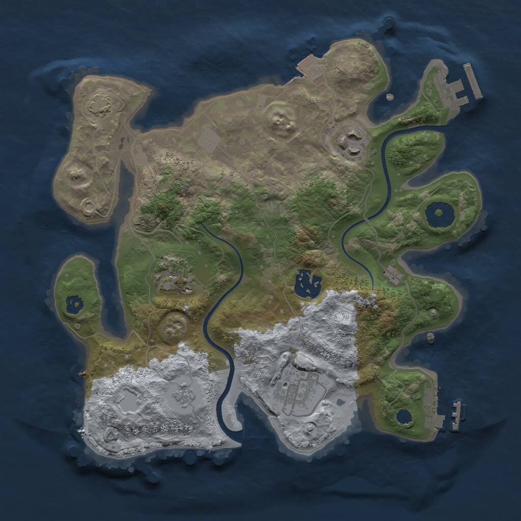Rust Map: Procedural Map, Size: 2800, Seed: 3090, 9 Monuments
