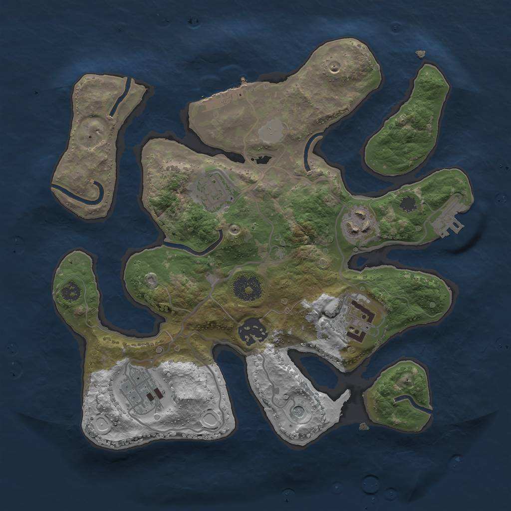 Rust Map: Procedural Map, Size: 2800, Seed: 3090, 13 Monuments