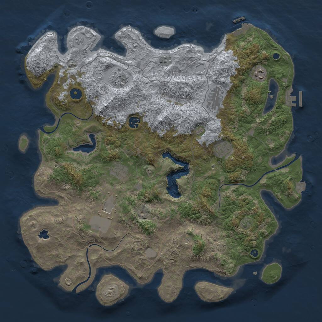 Rust Map: Procedural Map, Size: 4200, Seed: 1848124818, 14 Monuments