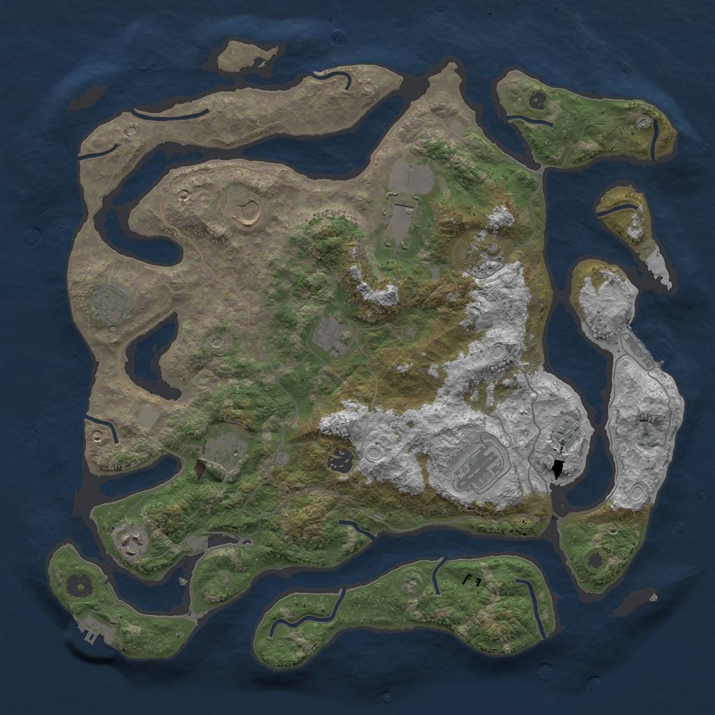 Rust Map: Procedural Map, Size: 4250, Seed: 599687032, 18 Monuments