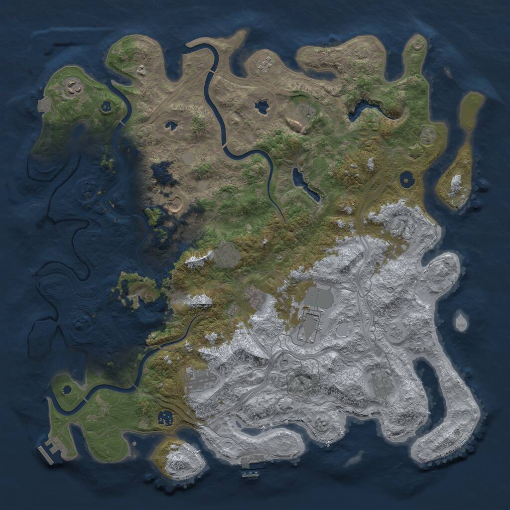 Rust Map: Procedural Map, Size: 4800, Seed: 15625, 17 Monuments