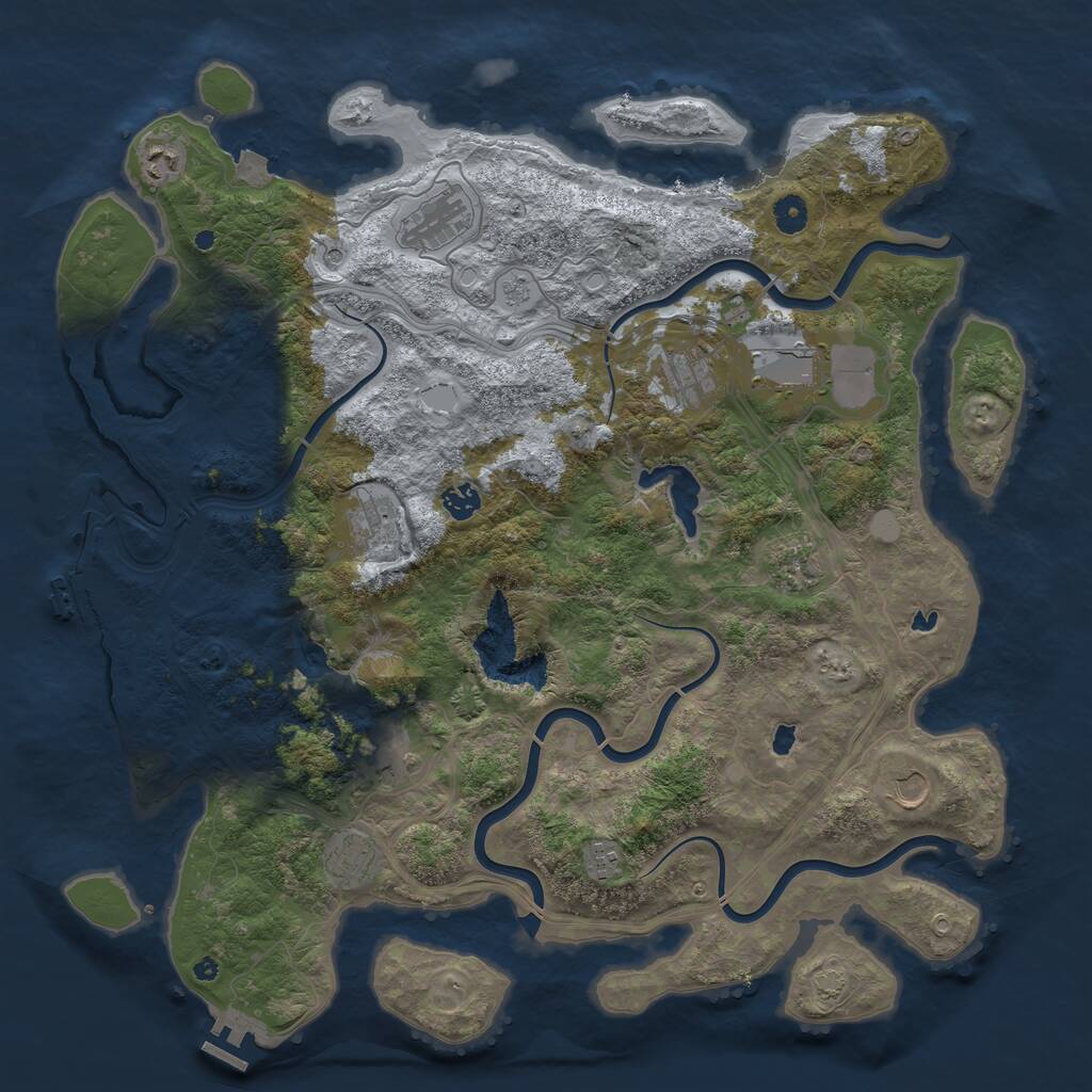Rust Map: Procedural Map, Size: 4500, Seed: 564554353, 17 Monuments