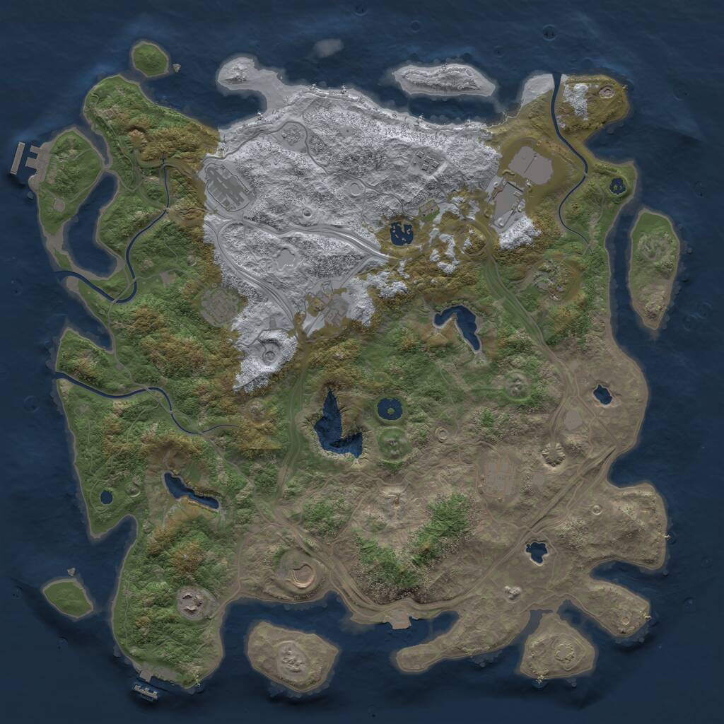 Rust Map: Procedural Map, Size: 4500, Seed: 564554353, 16 Monuments