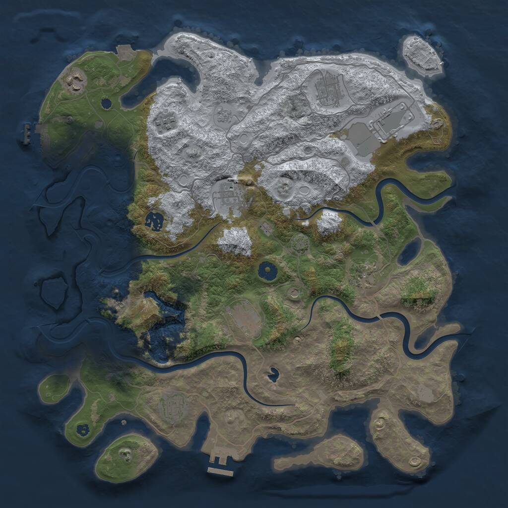 Rust Map: Procedural Map, Size: 4000, Seed: 766, 15 Monuments