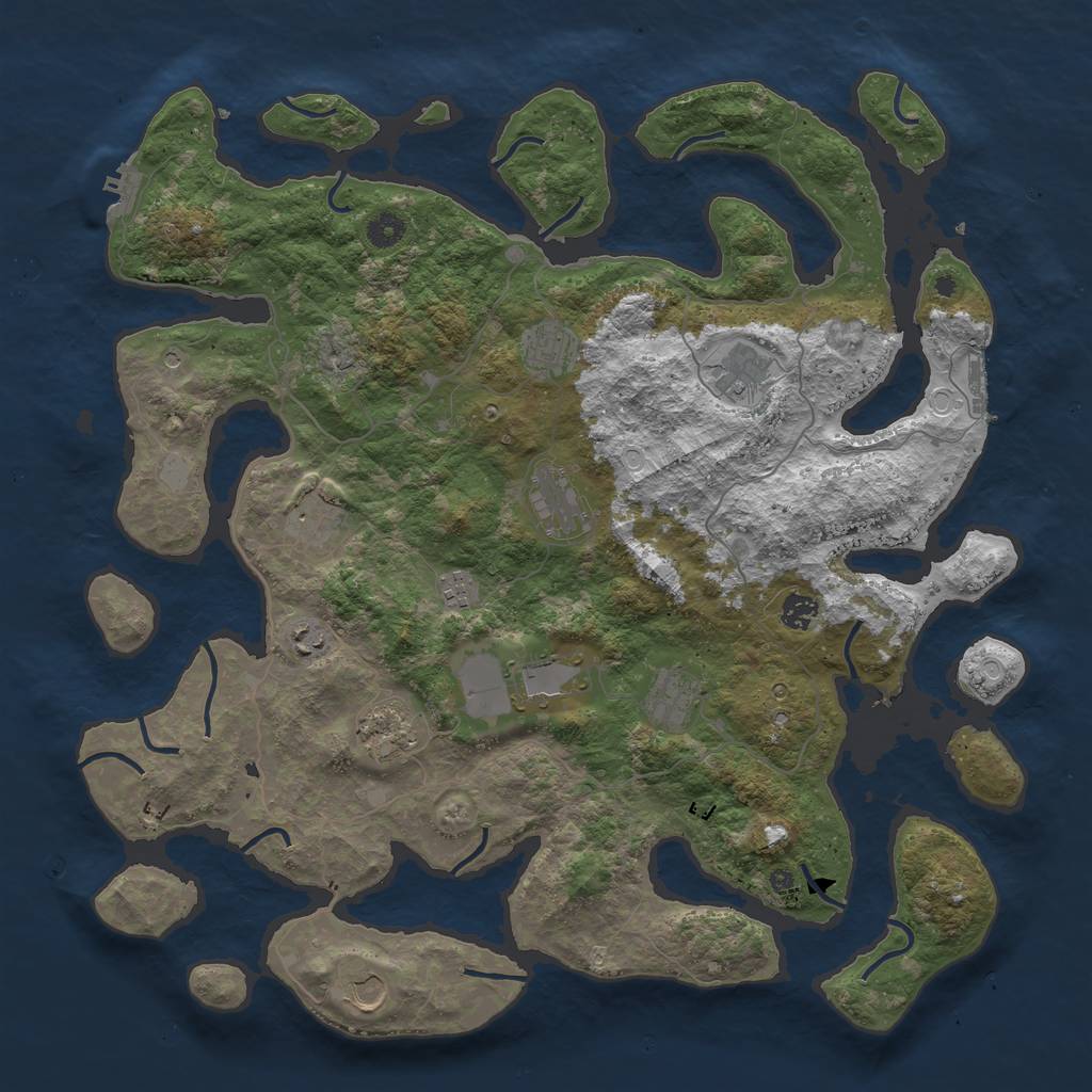 Rust Map: Procedural Map, Size: 4500, Seed: 738797962, 19 Monuments