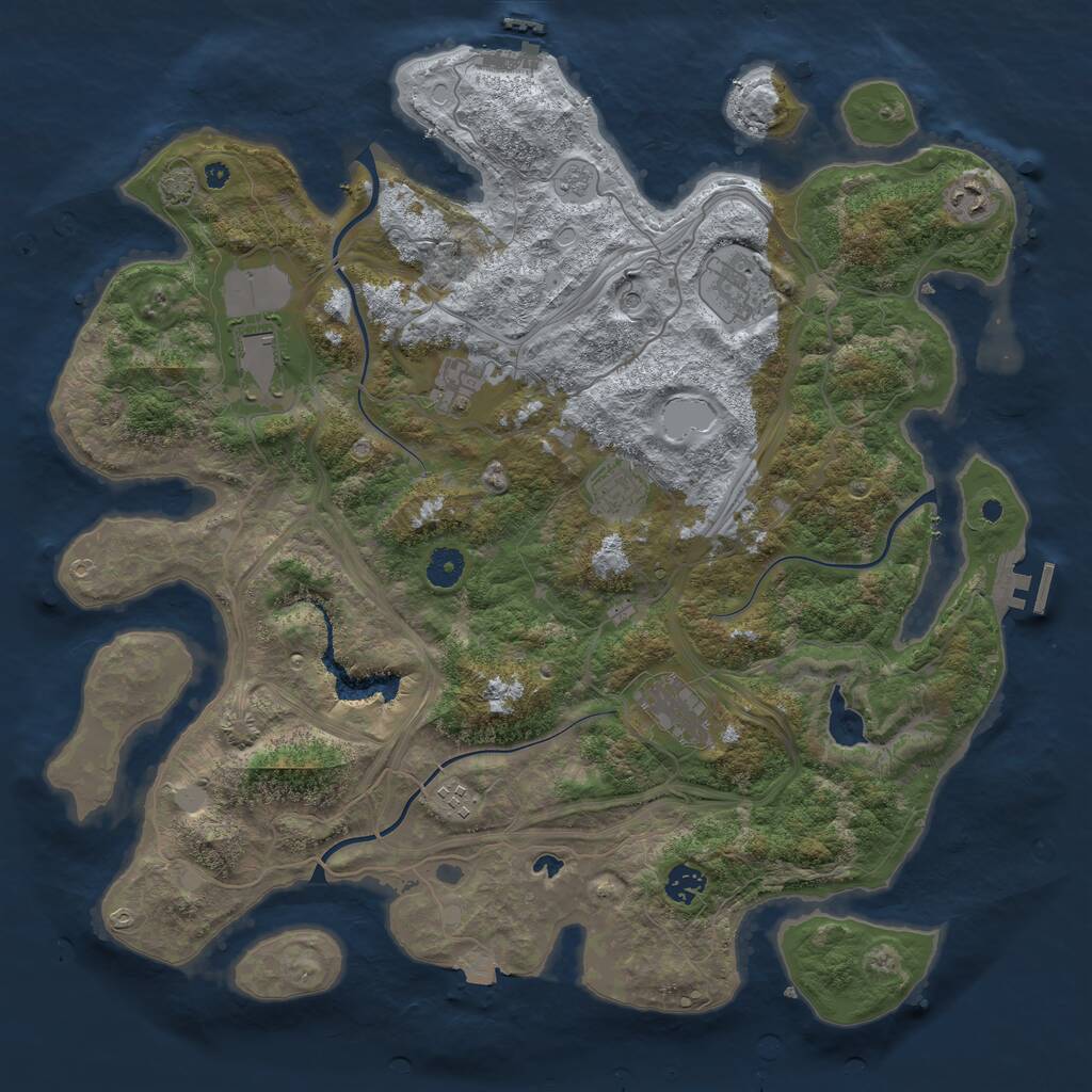 Rust Map: Procedural Map, Size: 4250, Seed: 1912490082, 14 Monuments