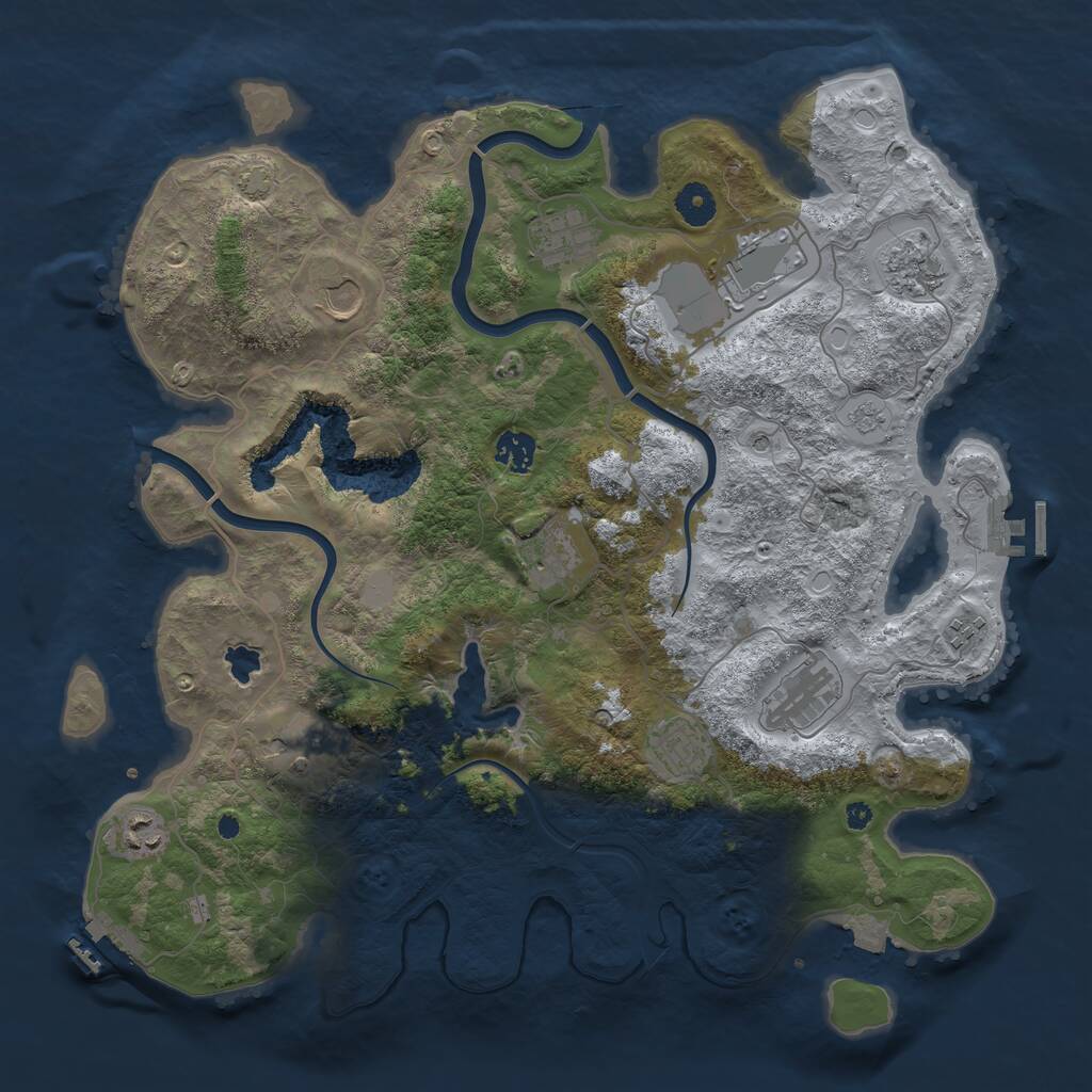 Rust Map: Procedural Map, Size: 4000, Seed: 250238, 17 Monuments