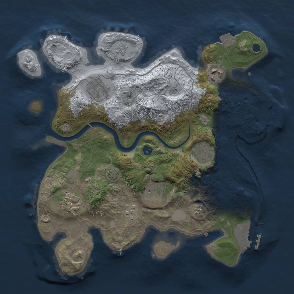 Rust Map: Procedural Map, Size: 3000, Seed: 2431719, 12 Monuments