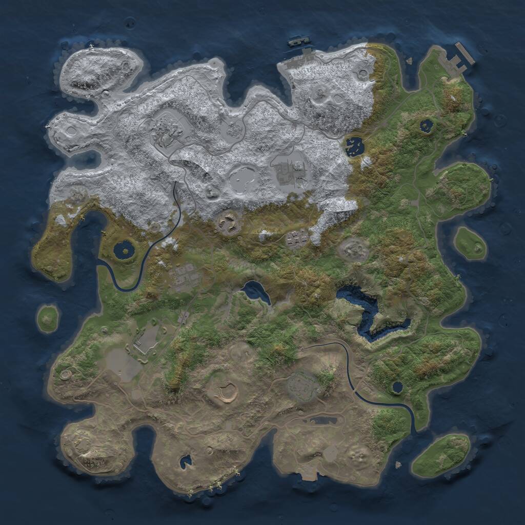 Rust Map: Procedural Map, Size: 4000, Seed: 536222, 15 Monuments