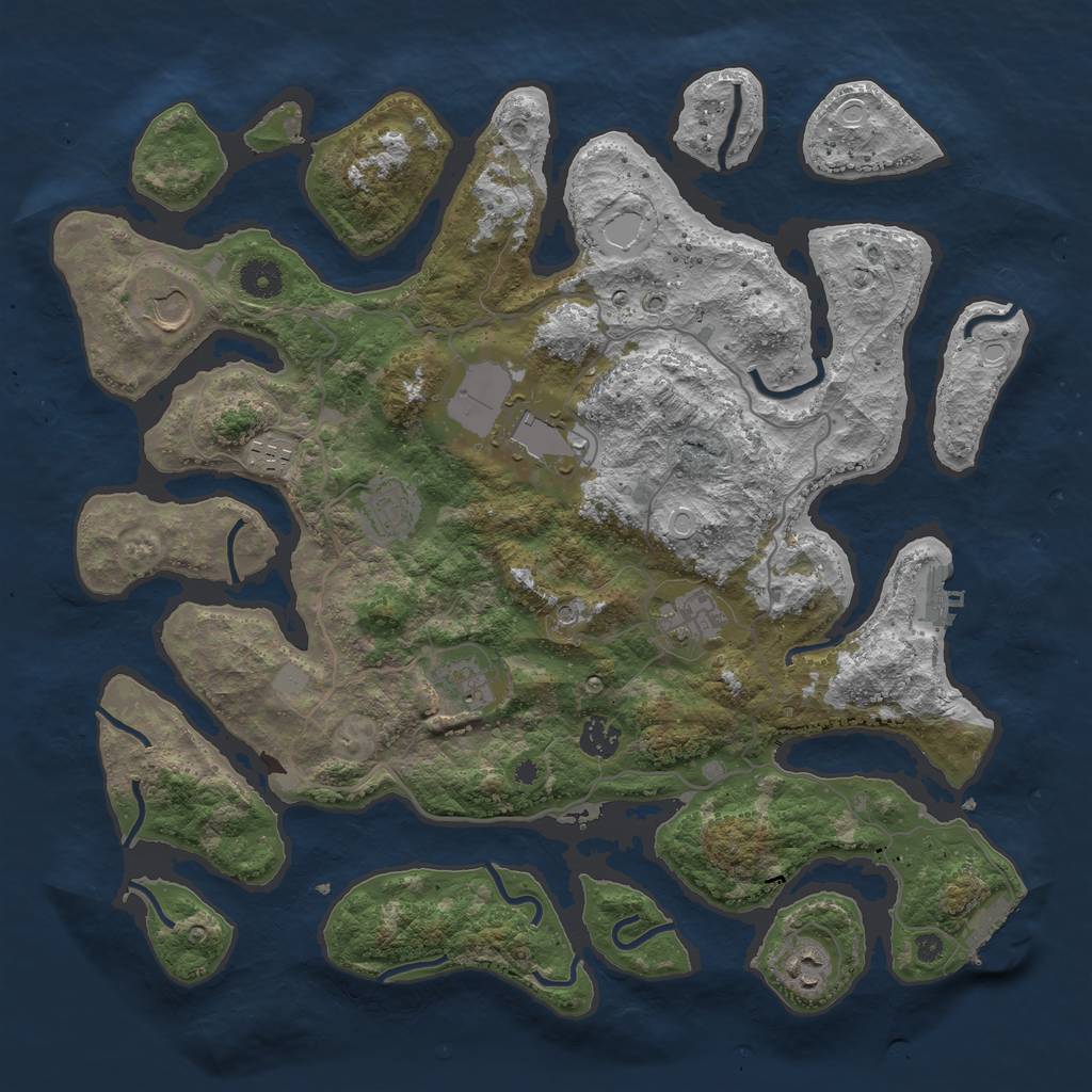 Rust Map: Procedural Map, Size: 4000, Seed: 187759, 16 Monuments