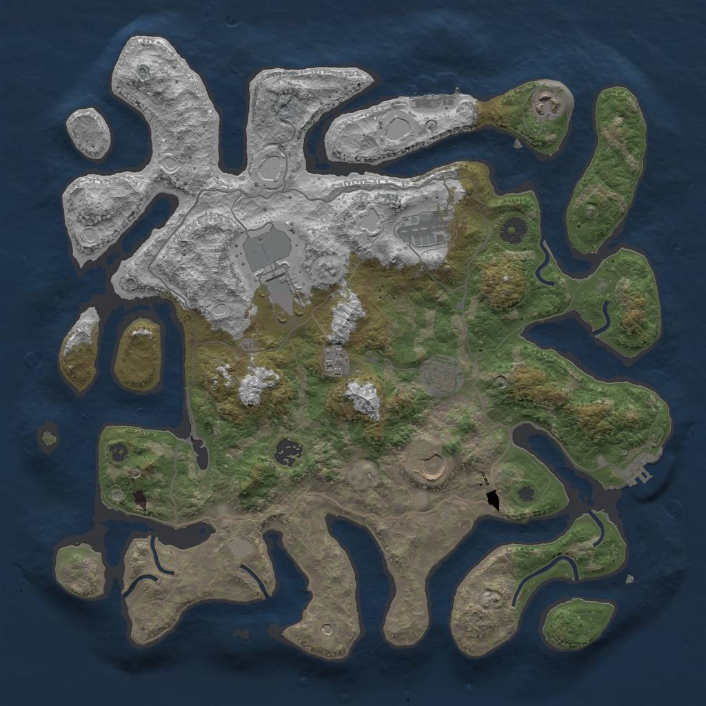 Rust Map: Procedural Map, Size: 4000, Seed: 336054, 15 Monuments